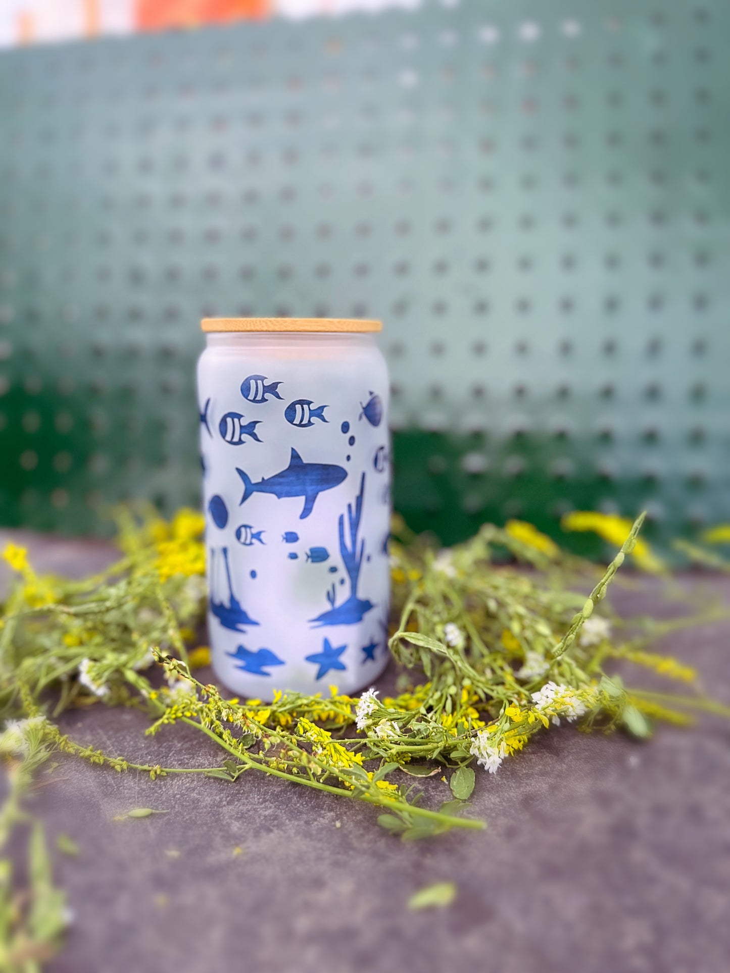 Frosted Mermaid Glass Cup