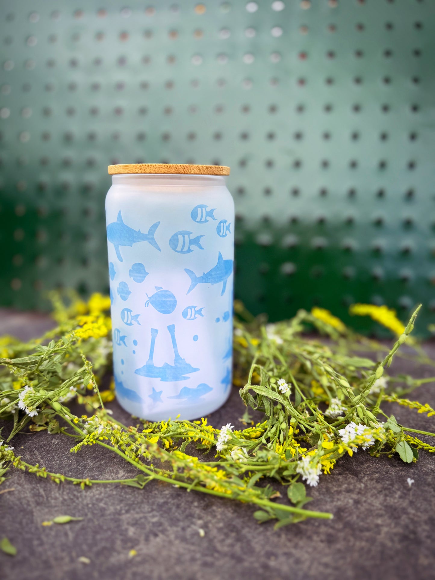 Frosted Mermaid Glass Cup