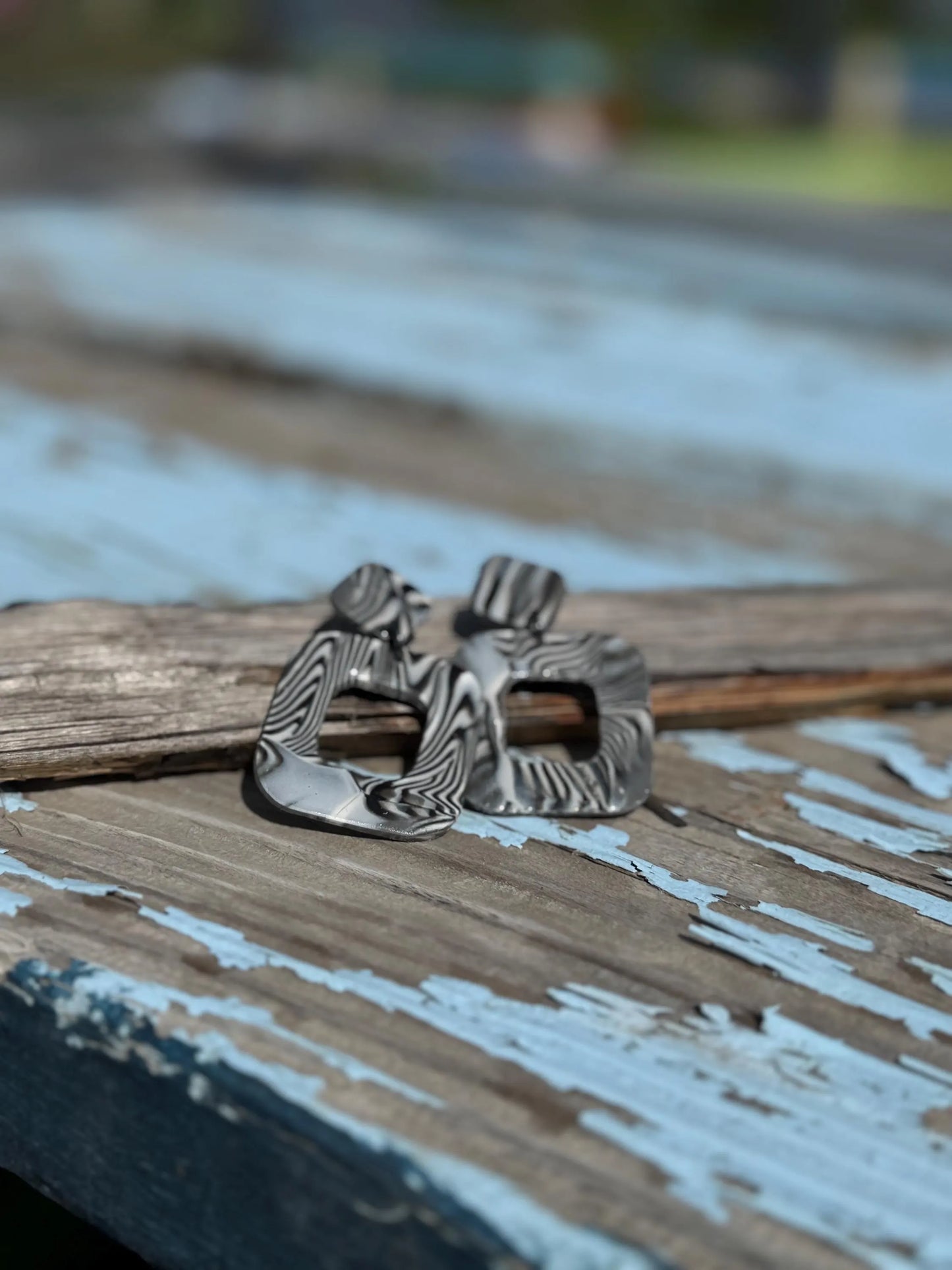 Black & White Square Earrings